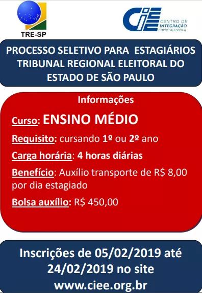 FB_IMG_1550005436275 TRIBUNAL REGIONAL ELEITORAL ABRE PROCESSO SELETIVO PARA ESTAGIÁRIOS