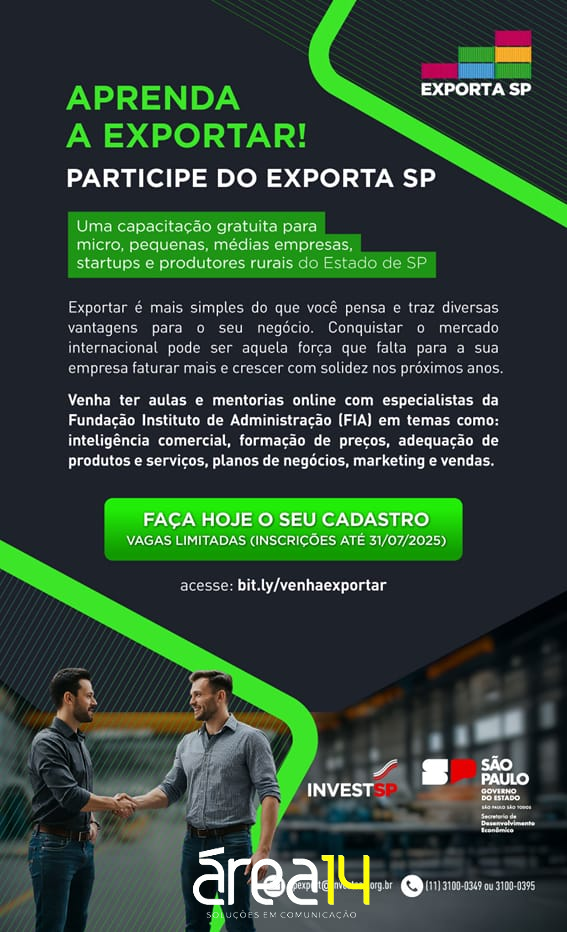 São Manuel: Exportasp oferece capacitação gratuita para empresas e produtores rurais conquistarem o mercado internacional