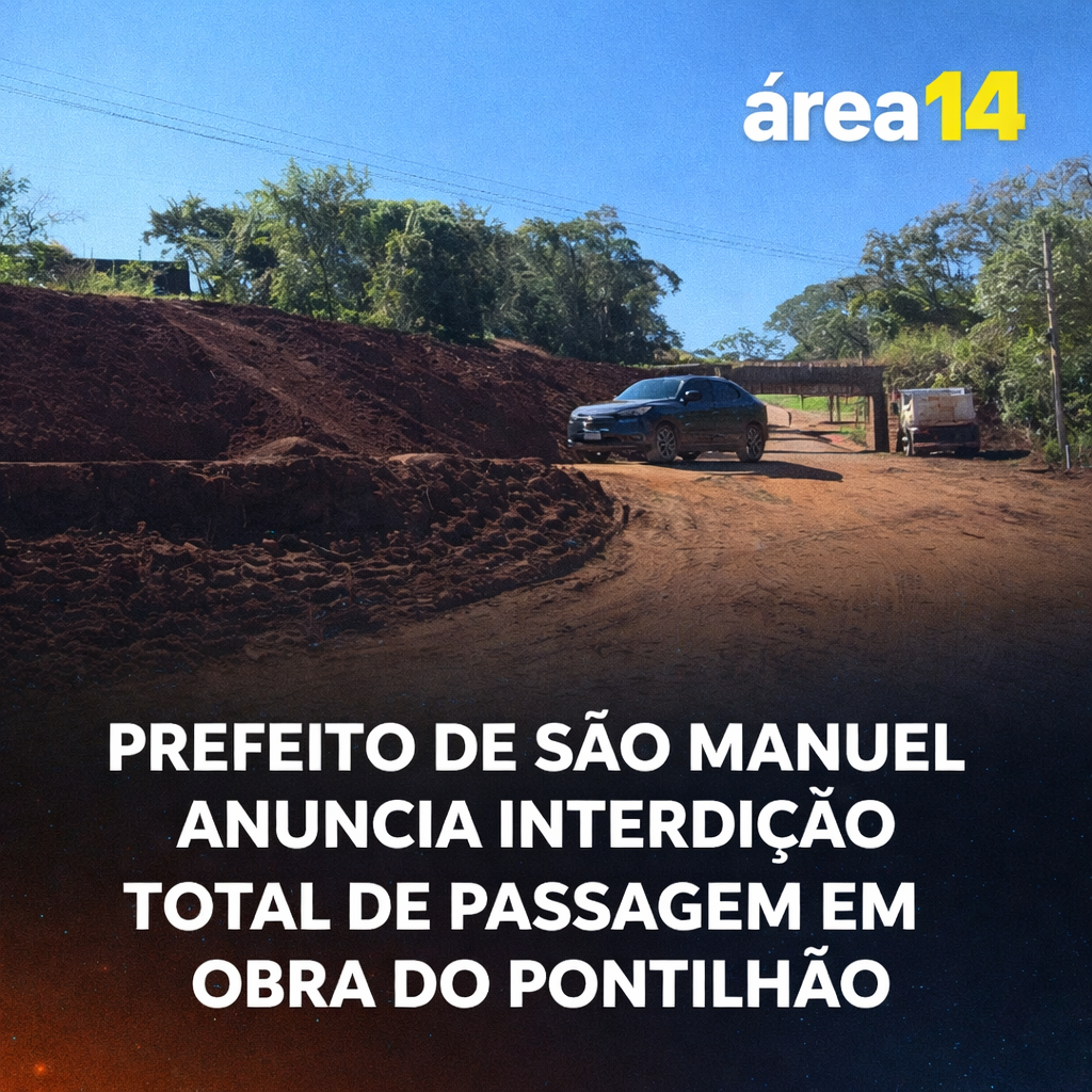PREFEITO DE SÃO MANUEL ANUNCIA INTERDIÇÃO TOTAL DE PASSAGEM EM OBRA DO PONTILHÃO